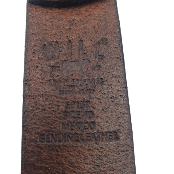 WILL Men's Size 40 Brown Leather Braided Woven Belt Adler Family Co Oregon 60157 - Picture 8 of 10